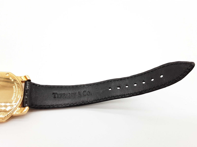 Tiffany & Co. 32 Mark Coupe 18k Yg Black Crocodile Leather Watch Do0725iwxzde