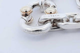 Tiffany & Co. Makers Sterling Silver Link 18k Bracelet 57.7g 9 Inch Eb0626rxzde