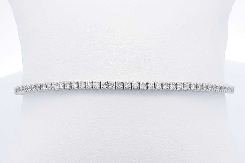 Approx. 2.0ctw Lab Grown Diamond Tennis Bracelet Sterling Silver 6.2g Eb1224locdu