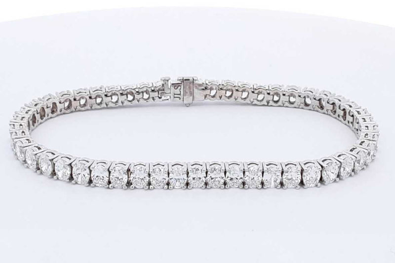 Approx. 15ctw Oval Diamond Tennis Bracelet 14k White Gold 14.42g Eb1024ooxxzsa