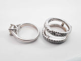 1.55 Cttw Diamond & 14k White Gold Wedding Set 10.3 Grams Size 4 Fw0426wxzdu