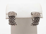 Natural Diamonds 0.925 Sterling Silver 7.4g Lever Back Cuff Earrings Do0426crde