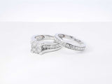 1.35 Cttw Diamond & 14k White Gold Bridal Set 10.9 Grams Size 7 Fw0226erxdu