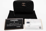 Chanel Camellia Black Leather Zip Wallet Eb0626oxzde