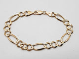 10k Yellow Gold 10.7g Figaro Link Bracelet 7.75 In Do0924wxzde