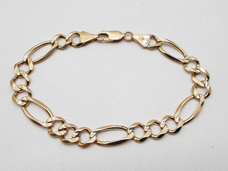 10k Yellow Gold 10.7g Figaro Link Bracelet 7.75 In Do0924wxzde