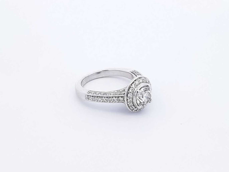 1.0 Ctw Diamond & 14k White Gold Engagement Ring 6.5 Grams Size 5.5 Fw0525lwxzdu