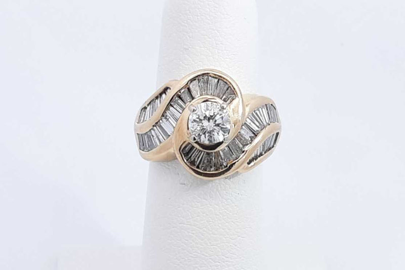 1.83ctw Diamond Ring In 14k Yellow Gold 8.2 Grams Size 5 Eb0325loxzsa