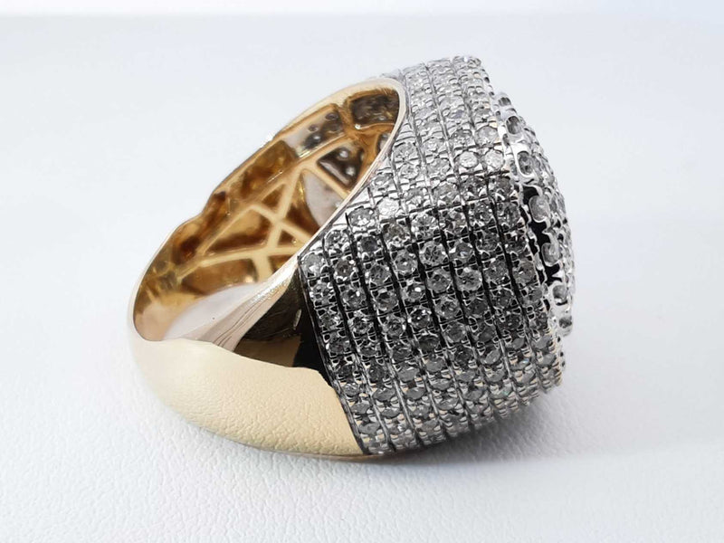 3.28 Cttw Diamond &14k Yellow Gold Pavé Dome Ring 12 Grams Size 9.5 Fw0925icrdu