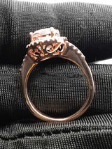 Morganite & Diamond Halo Ring In 10k Rose Gold 2.8 Grams Size 4.5 Fw0326lcrdu