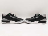 Nike Air Jordan 3 Retro "Green Glow" Black Leather Sneakers Size 11 Fw0825ezdu