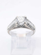 1.45 Cttw Diamond & 14k White Gold Engagement Ring 4.1 Grams Size 6.75 Fw0125ezxdu