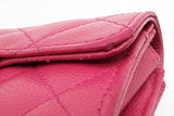 Chanel Fuchsia Quilted Caviar Flap Card Holder Eb1225wxzde