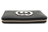 Gucci Black Leather Zip Around Wallet Eb0926oxzsa