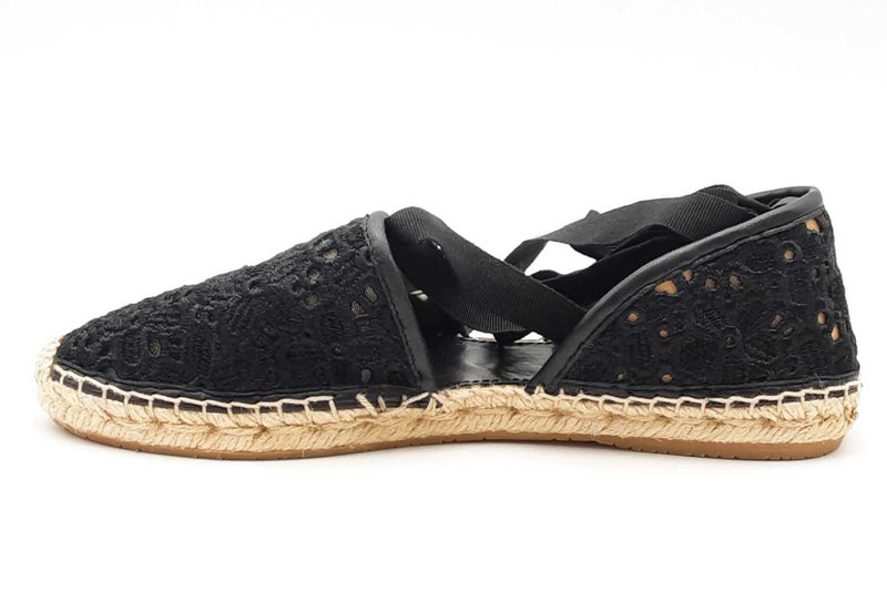 Jimmy Choo Dolphin Embroidered Lace Ankle Lace Up Espadrilles Size 39 Eb0225crsa