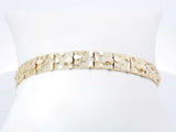 10k Yellow Gold Nugget Bracelet 13.5 Grams 7 Inch Fw0826izxdu