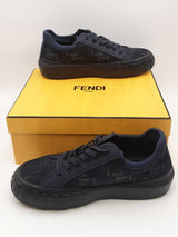 Fendi Blue Ff Logo Low Top Sneakers Size 11 Eb0126lxzsa