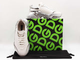 Dolce & Gabbana Daymaster Sneakers In White & Silver Leather Size Eu 39 Fw1025