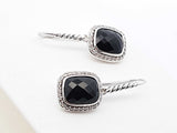 David Yurman Sterling Silver, Onyx & Diamond Albion Drop Earring  6.6 Grams Fw0525lxzdu