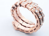 Bvlgari 18k Rose Gold Diamond Pave Viper Ring Size 7 1.65cttw 10.6g Lh0724sxzxde