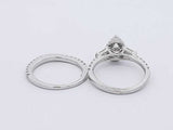 1.52cttw Lab Grown Diamond Wedding Set 14k White Gold 4.3g Size 4.5 Eb0226rrxsa