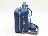 Chanel Cc Filigree Blue Caviar Leather Vanity Case Sd0925lorzsa