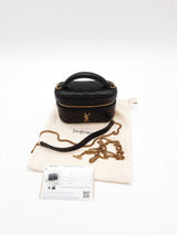 Yves Saint Laurent Quilted Black Leather Gaby Mini Vanity Case Eb1225exzde