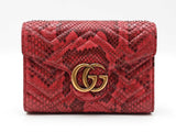 Gucci Gg Marmont Chain Mini Bag In Quilted Red Python Leather Fw0626pzxdu