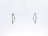 Diamond & 10k White Gold Inside Out Hoop Earrings 2.9 Grams Fw0526lwrdu