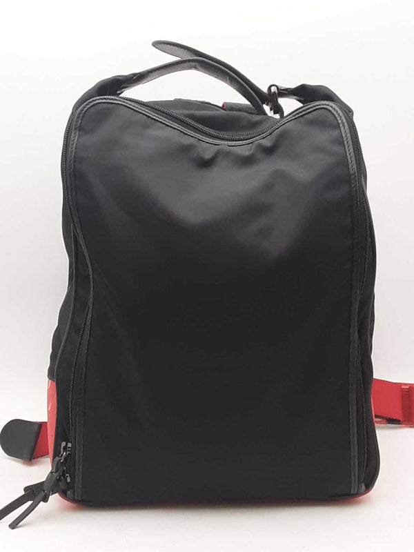 Christian Louboutin Nylon Backpack Black And Red Aa0325oxzsa