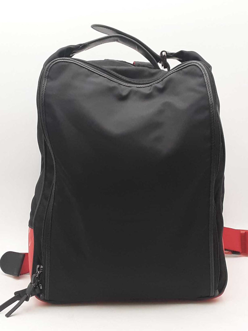 Christian Louboutin Nylon Backpack Black And Red Aa0325oxzsa