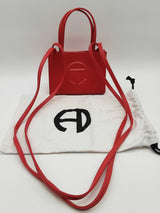 Telfar Mini Red Leather Shoulder Tote Do1026wxde