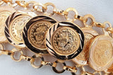 22k Yellow Gold Coin Style Link Bracelet 23.6 Grams 7.5 Inch Eb0626wrxzde