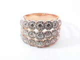 1.14 Cttw Diamond & 14k Rose Gold Multi Halo Ring 7.7 Grams Size 10 Fw0726erxdu
