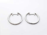 Diamond & 10k White Gold Inside Out Hoop Earrings 2.9 Grams Fw0526lwrdu