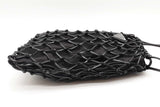 Prada Black Satin Leather Net Overlay Drawstring Crossbody Bag Eb0526pxzde