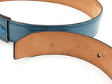 Salvatore Ferragamo Patent Blue Leather Belt With Blue Gancini Buckle Eb1125rxde