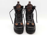 Louis Vuitton Laureate Monogram Platform Desert Boots Brown Size 37 Aa0626lrzsa