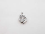 0.87 Cttw Diamond & 18k White Gold Heart Pendant 2 Grams Fw0825lwxdu