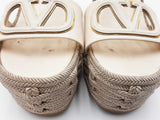 Valentino Garavani Vlogo Calfskin Cut Out Wedge Sandals Size 7.5 Sd0726lzxdu