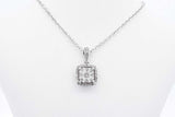 Diamond Pendant Necklace In White Gold 3.7 Grams 18 Inch Eb0824lixdu