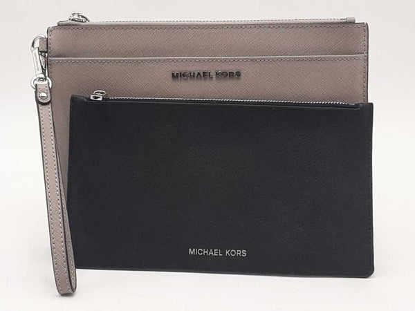 Michael Kors Jet Set Xl Pop Out Clutch Gray And Black Aa1025lrsa