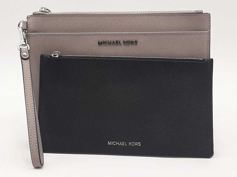 Michael Kors Jet Set Xl Pop Out Clutch Gray And Black Aa1025lrsa