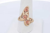 14k Yellow Gold Rose Filigree Ring 3.1 Grams Size 8.75 Eb0626lexde