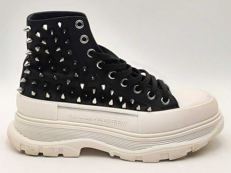 Alexander Mcqueen Tread Slick Punk Spike Black Shoes Size 9 Aa0825lzxsa