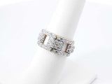 1.40 Cttw Diamond Chain Link Ring In 14k Yellow Gold 5.8 Gram Size 7 Fw0626irzdu