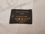 Louis Vuitton Beige Gray Silk Wool Monogram Shawl Do0325orxde