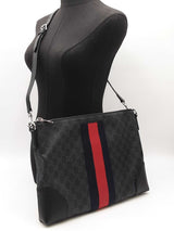 Gucci Web Stripe Messenger Bag In Gg Supreme Coated Canvas Fw0926pzxdu