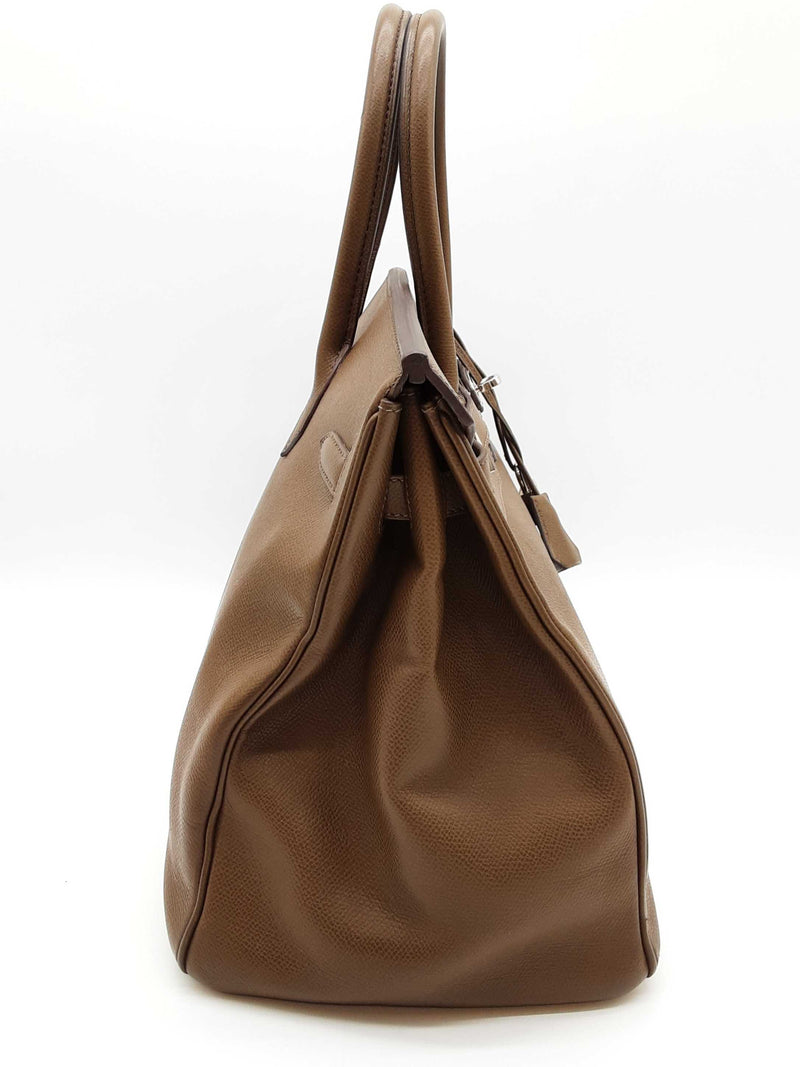Hermes Birkin 35 Toundra Brown Epsom Palladium Hardware Handbag Do0825sxzxde
