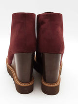 Stella Mccartney Leana Faux Suede Burgundy Wedges Size 40 Eb0925exde